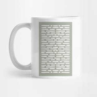 Sage green lines pattern Mug